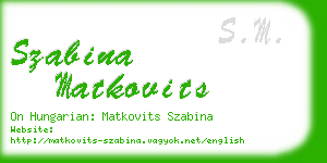 szabina matkovits business card